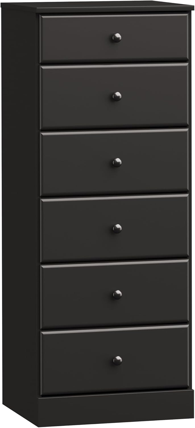 Prepac Astrid Tall Black Dresser: Stylish Storage Solution
