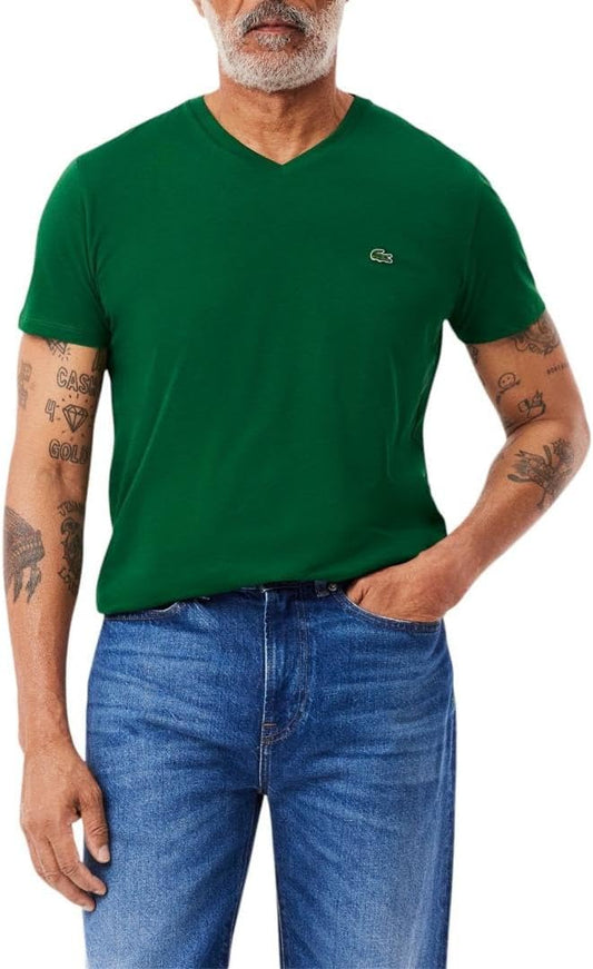 Lacoste Men's Short Sleeve V-Neck Pima Cotton Jersey T-Shirt Review