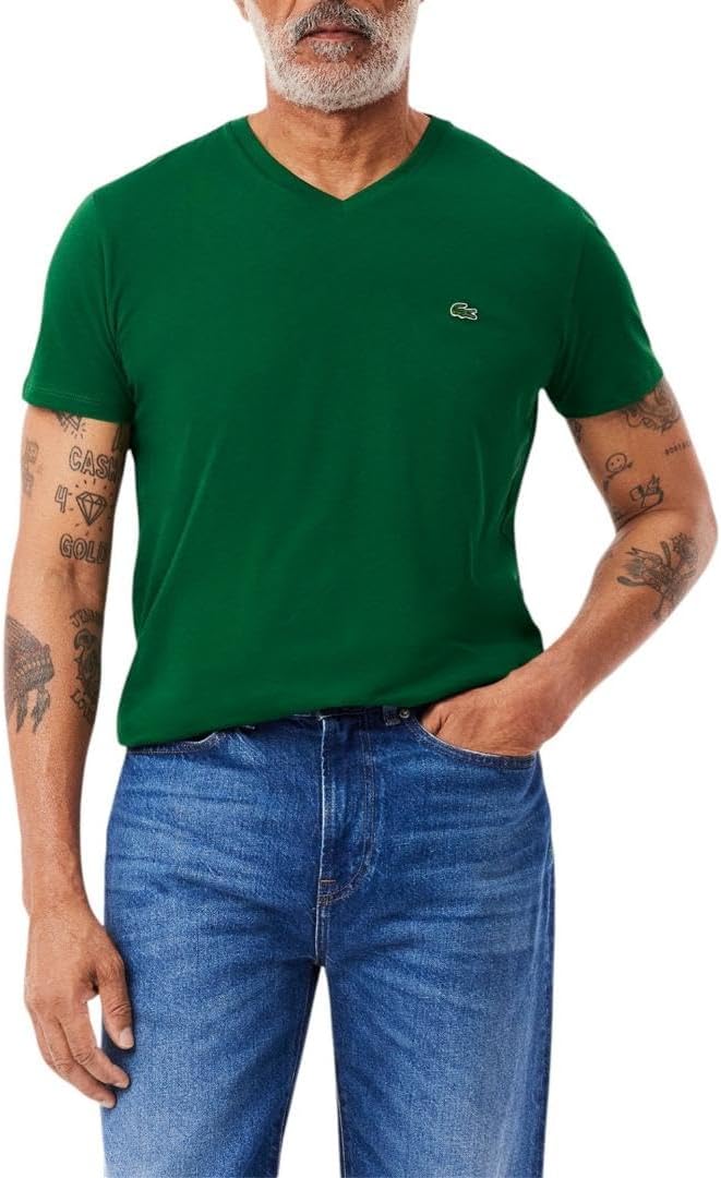 Lacoste Men's Short Sleeve V-Neck Pima Cotton Jersey T-Shirt Review