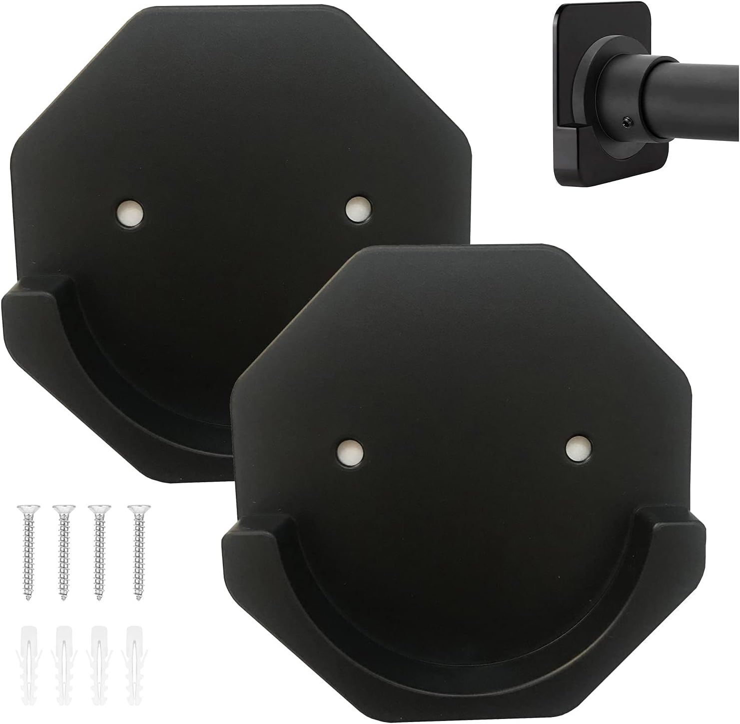 Easy Mount Adhesive Shower Rod Holders - 2 Pack