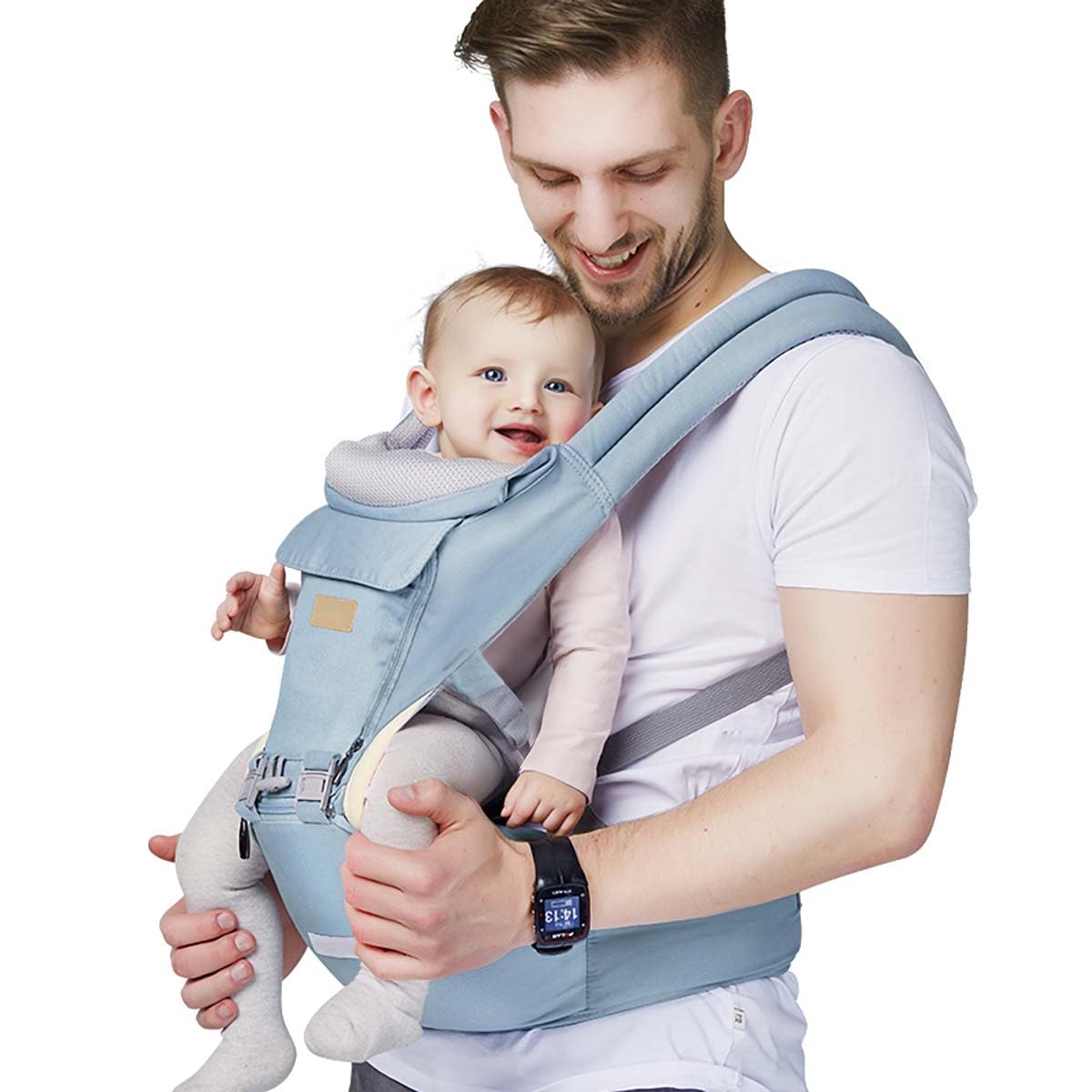 FRUITEAM 6-in-1 Baby Carrier with Waist Stool for Comfort