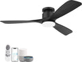 52 Inch Smart Low Profile Ceiling Fan with Lights - Quiet, App + Voice