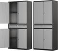 Metal Storage Cabinet with Drawer and Locking Doors - Tall Garage