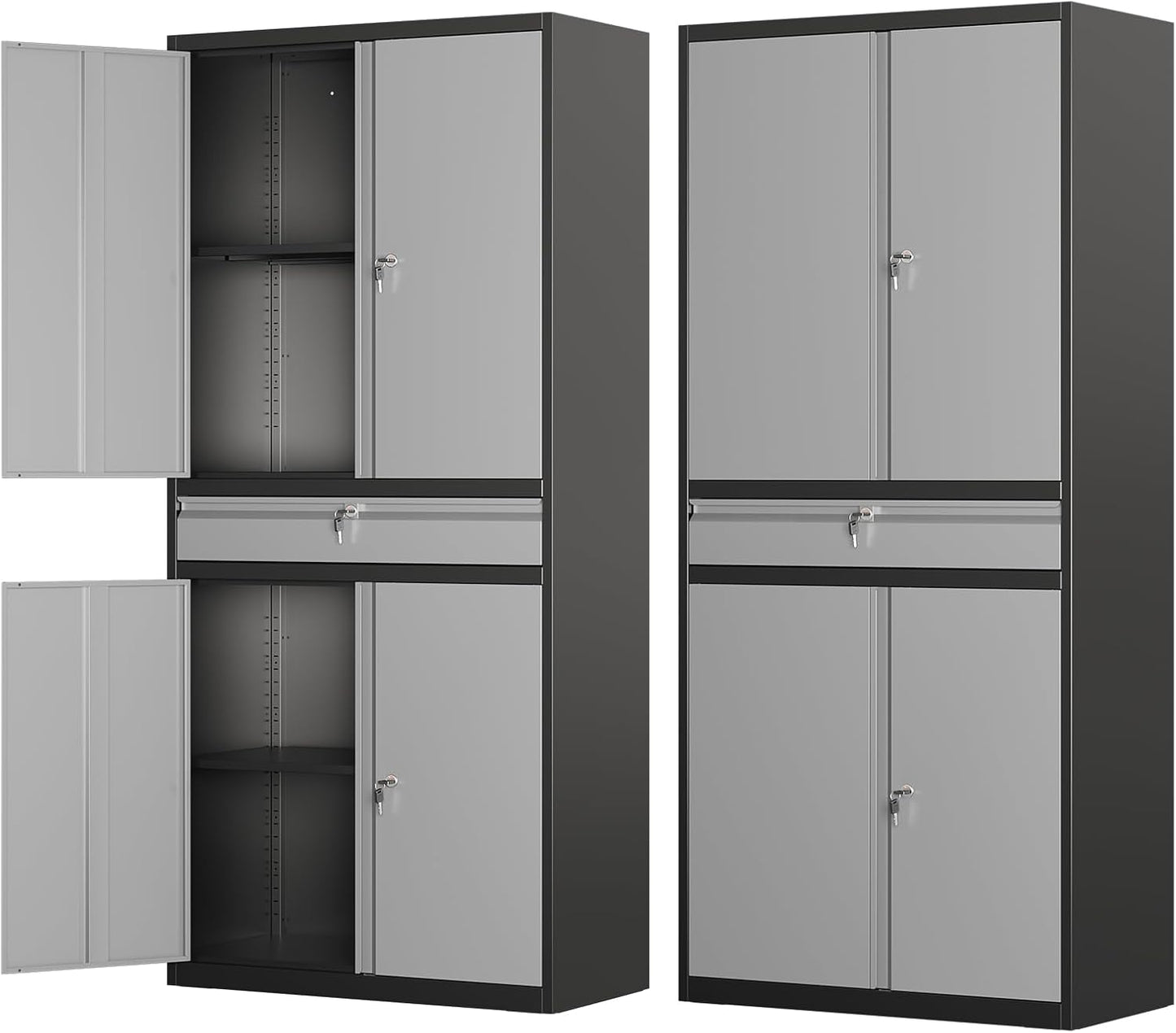 Metal Storage Cabinet with Locking Doors for Garage and Office
