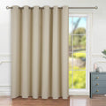 Sliding Door Curtains for Patio 84 in Long Beige - Room Darkening