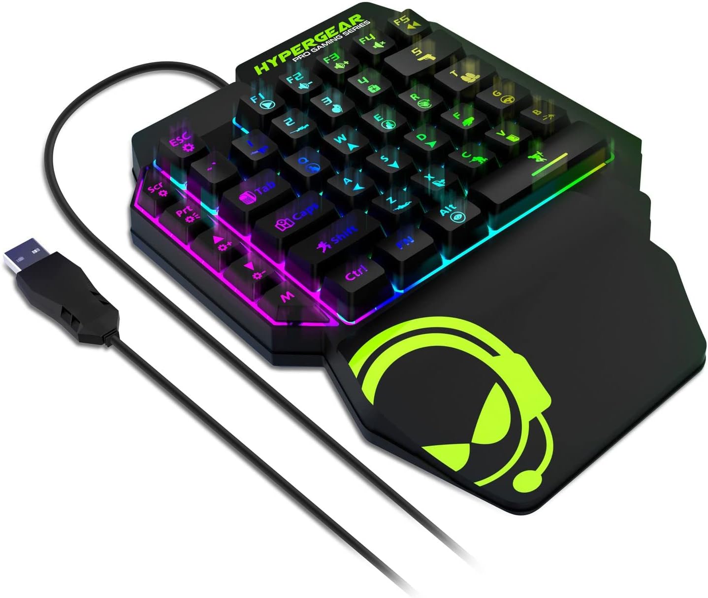 RGB One-Handed Gaming Keyboard with Anti-Ghosting Keys for Gamers