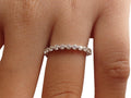 2.0 MM Single Prong Wedding Band - Delicate Floating Bubble Prong Half