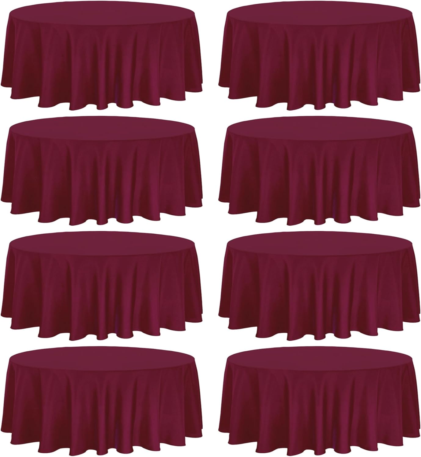 8 Pack Premium Round Tablecloths for Elegant Weddings and Events