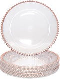 Rose Gold Bead Acrylic Charger Plates 13 in Set of 10 - Elegant Table