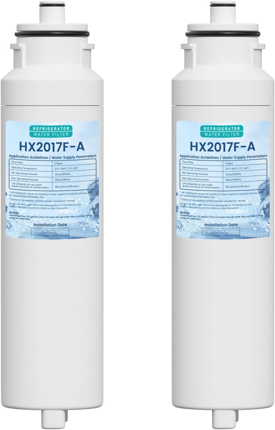 HX2017FR-A Water Filter Replacement for Hisense Models, 2 Pack