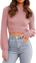 GeGekoko Womens Ribbed Knit Cropped Sweater - Cozy, Slim Fit