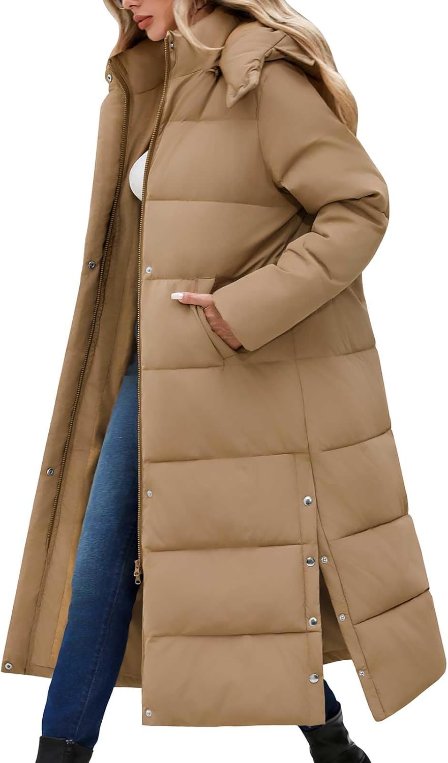 Women's Long Maxi Down Coat Winter Puffer Jacket for Warmth