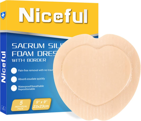 Sacral Foam Dressing 9in x 9in for Bed Sores and Pressure Ulcers