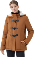 Womens Hooded Horn Button Fleece Thicken Coat - Warm Winter Jacket