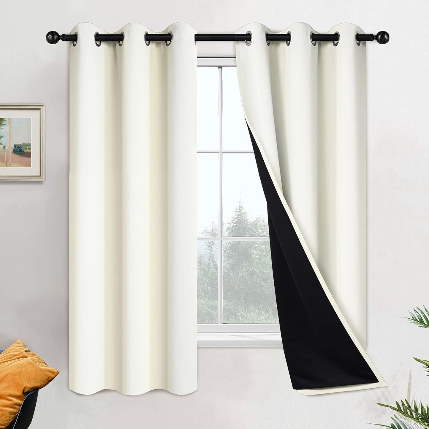 Yakamok 63 Inch Blackout Curtains for Bedroom and Living Room