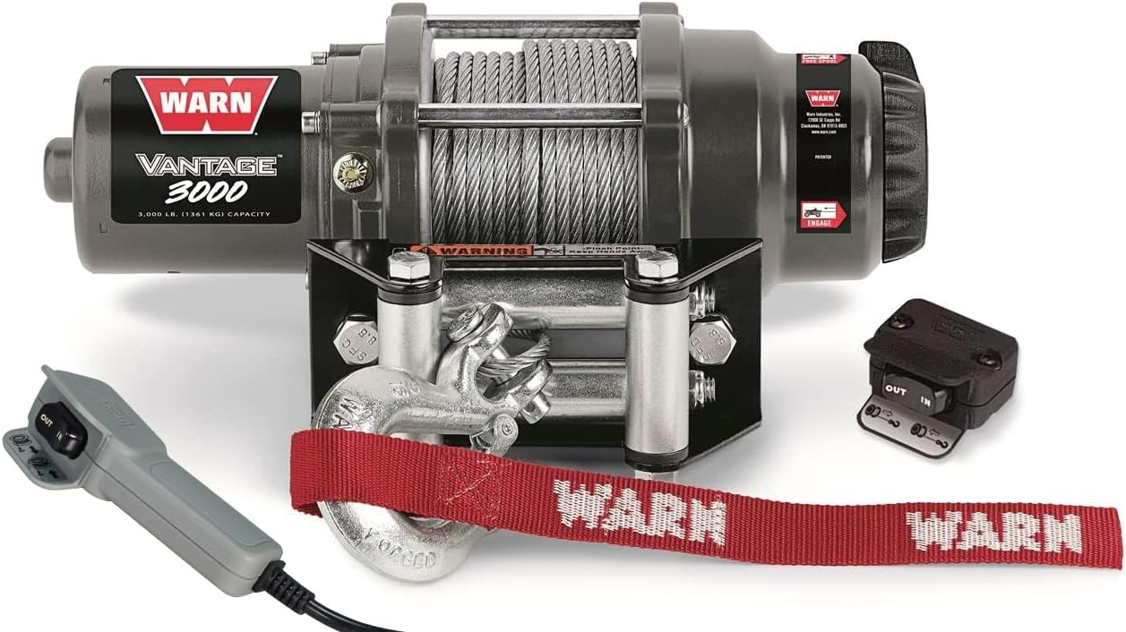 Warn Vantage 3000 Winch for ATV/UTV Recovery and Off-Road Tasks