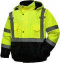 Hi-Vis Bomber Jacket for Men - Waterproof Lime Safety Jacket