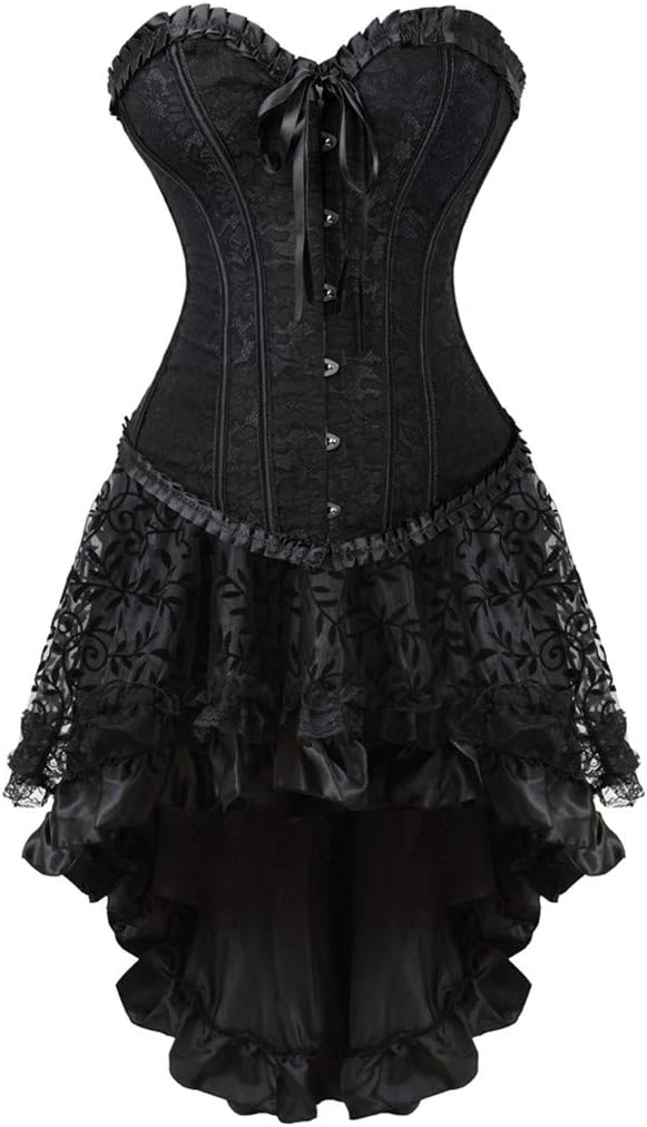 Steampunk Corset Skirt Set for Gothic Burlesque Costumes