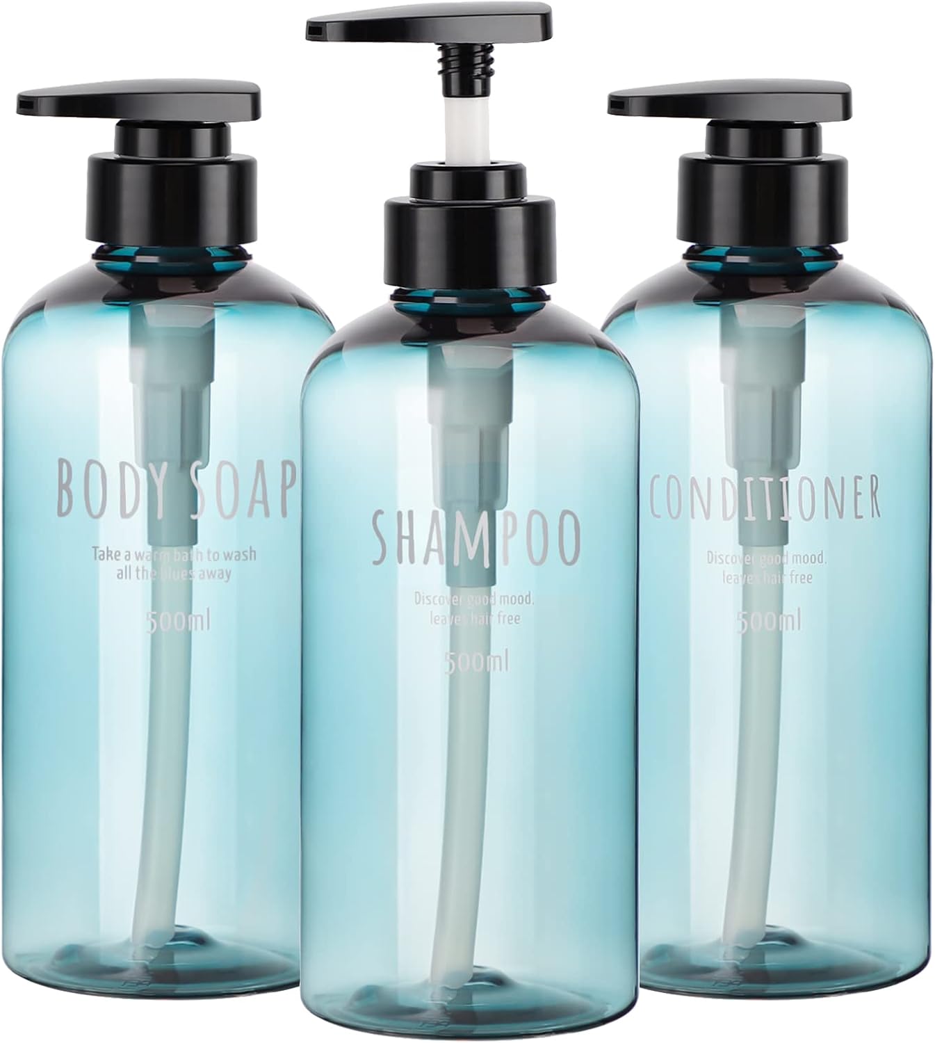 Segbeauty 16oz Pump Bottles - Refillable & Reusable Trio