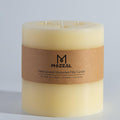 MOZEAL Extra Large 3 Wick Ivory Pillar Candle 6 in x 6 in - Long Burn