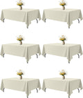 Ivory Fabric Rectangle Table Cloth 60in x 102in - 6 Pack