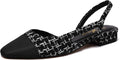 Athlefit Slingback Flats for Women Square Pointed Toe