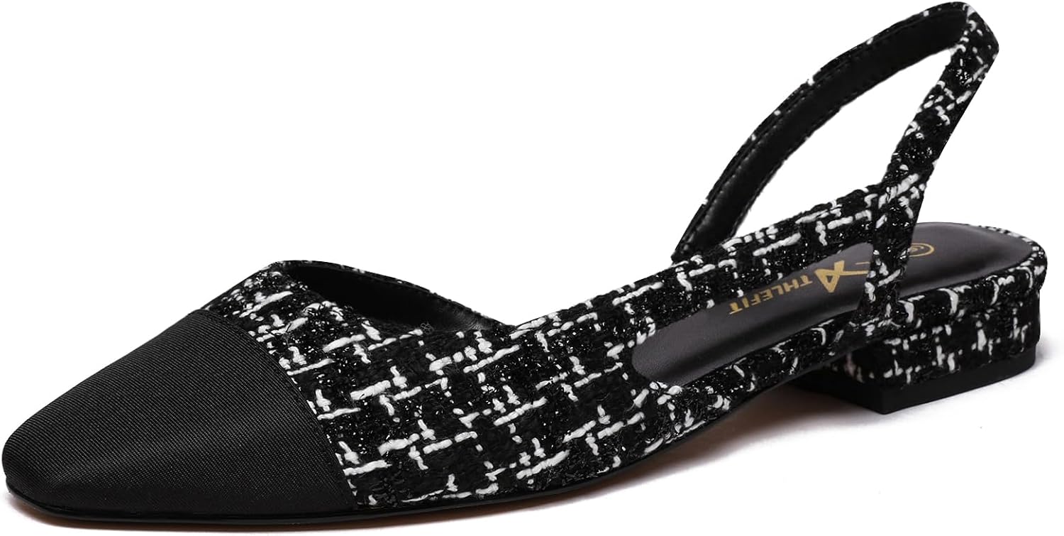 Athlefit Slingback Flats for Women: Elegant Two Toned Pumps