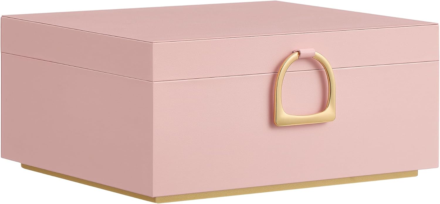 Stylish 2-Layer Jewelry Box with Floating Effect in Jelly Pink
