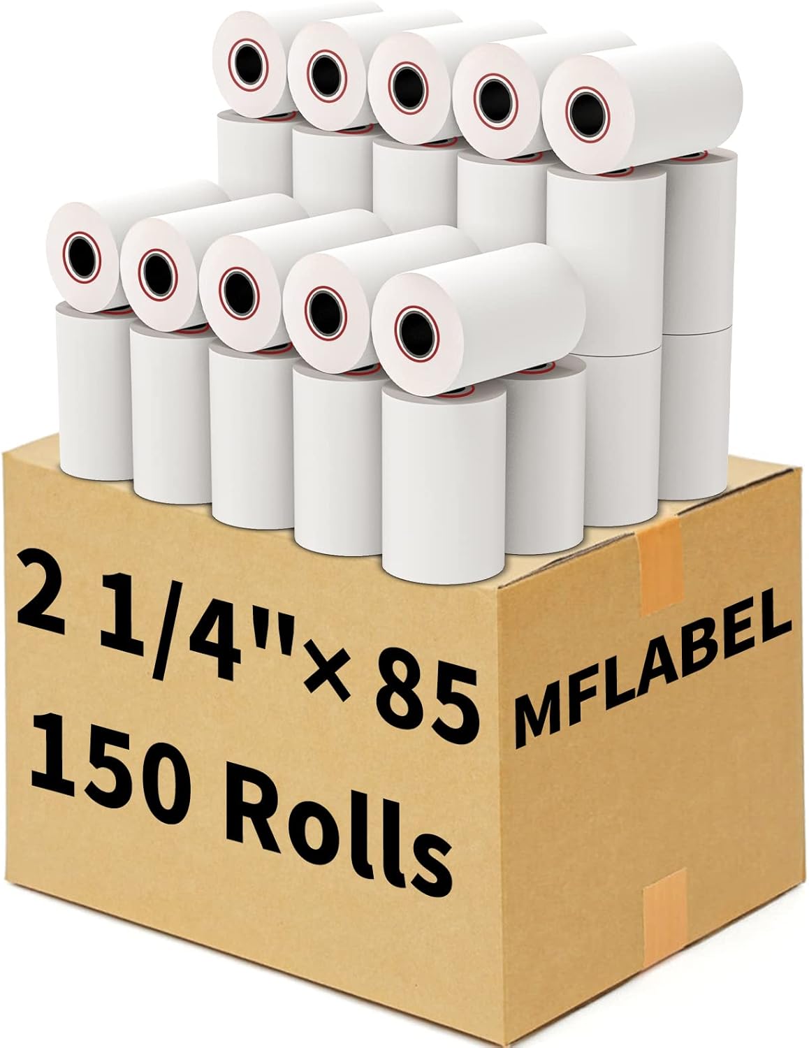 MFLABEL 150 Rolls 2 1/4in x 85ft Thermal Paper for POS Systems