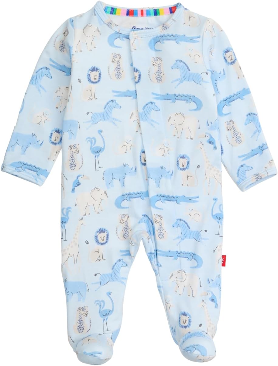Magnetic Me Boys Modal Baby Footie Pajamas for Easy Dressing