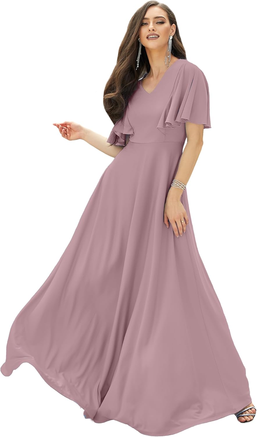 KOH KOH Womens Long Elegant Bridesmaid Maxi Dress for Curves