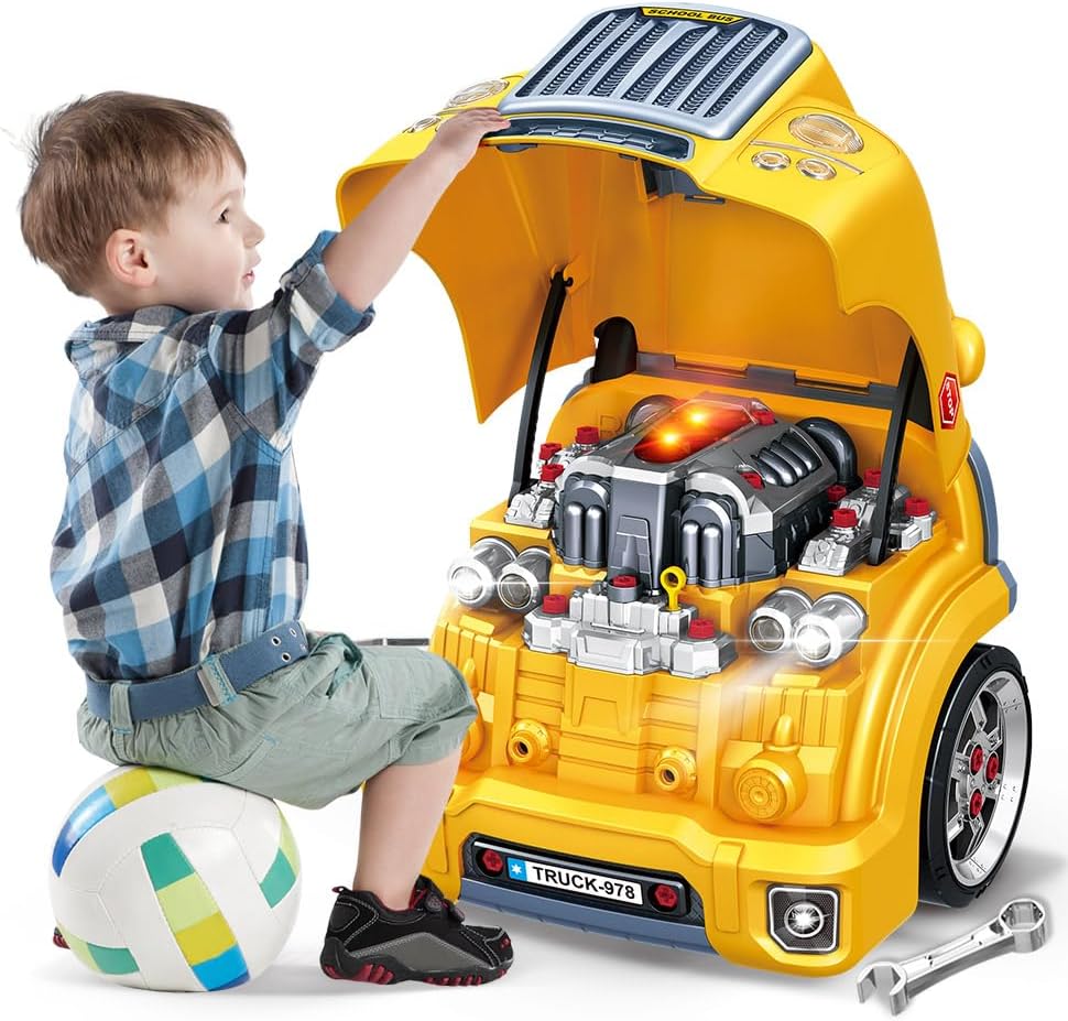 Interactive Truck Engine Toy with Lights and Sounds for Kids
