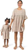 Modern Moments Mommy and Me Gauze Dress - Soft Floral Tan Style