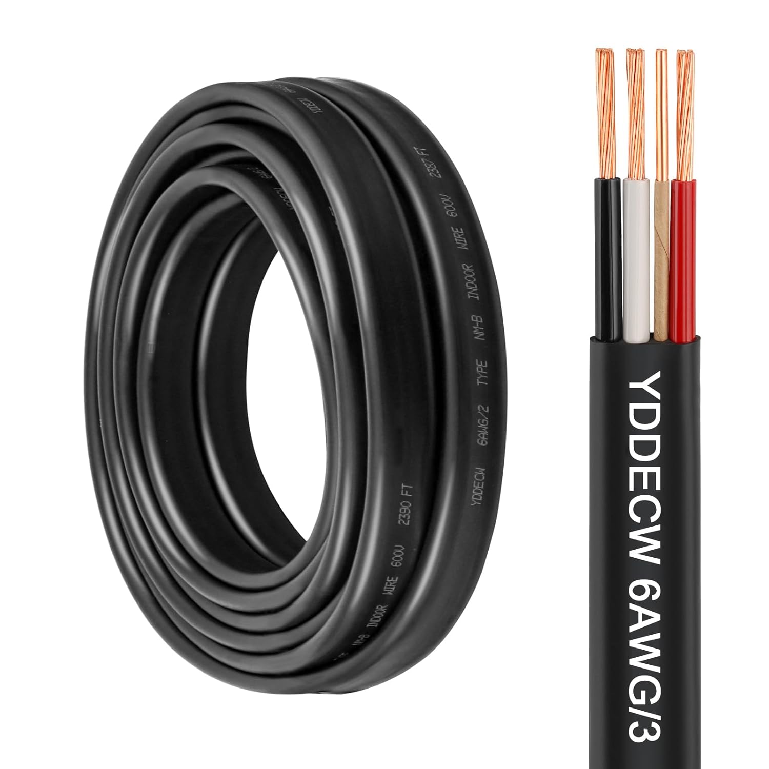 6/3 NM-B Wire with Ground - 15FT 6 Gauge Copper Cable
