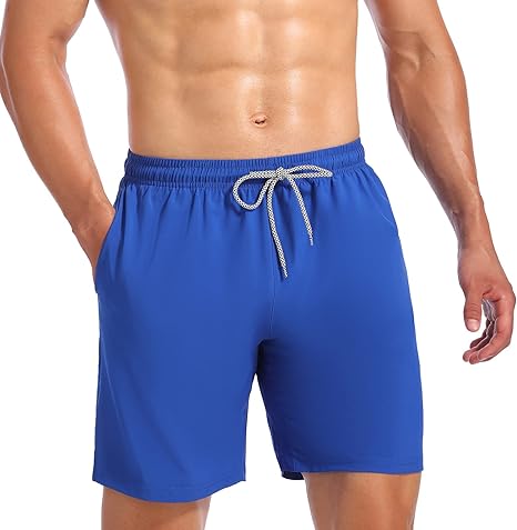 Biwisy Mens Swim Trunks Quick Dry Beach Shorts with Pockets