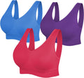 Womens Sports Bras Yoga Comfort Seamless Stretchy 3 Pack - Comfortable