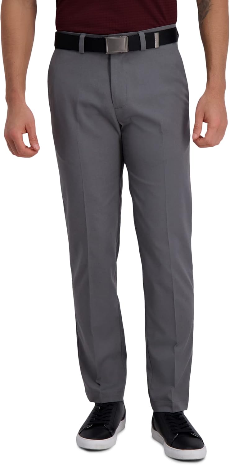 Haggar Mens Cool Right Performance Flex Straight Fit Pant