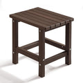 Adirondack Square Side Table Brown - Weather Resistant HDPE Patio End
