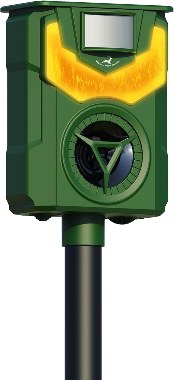 2 Pack Solar Ultrasonic Animal Repeller for Garden & Farm