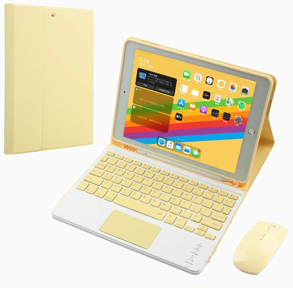 iPad 10.2ft' Keyboard Case with Touchpad and Wireless Mouse Set