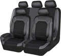 CAR PASS Leather Seat Covers Full Set Black & Gray - Sporty, Airbag