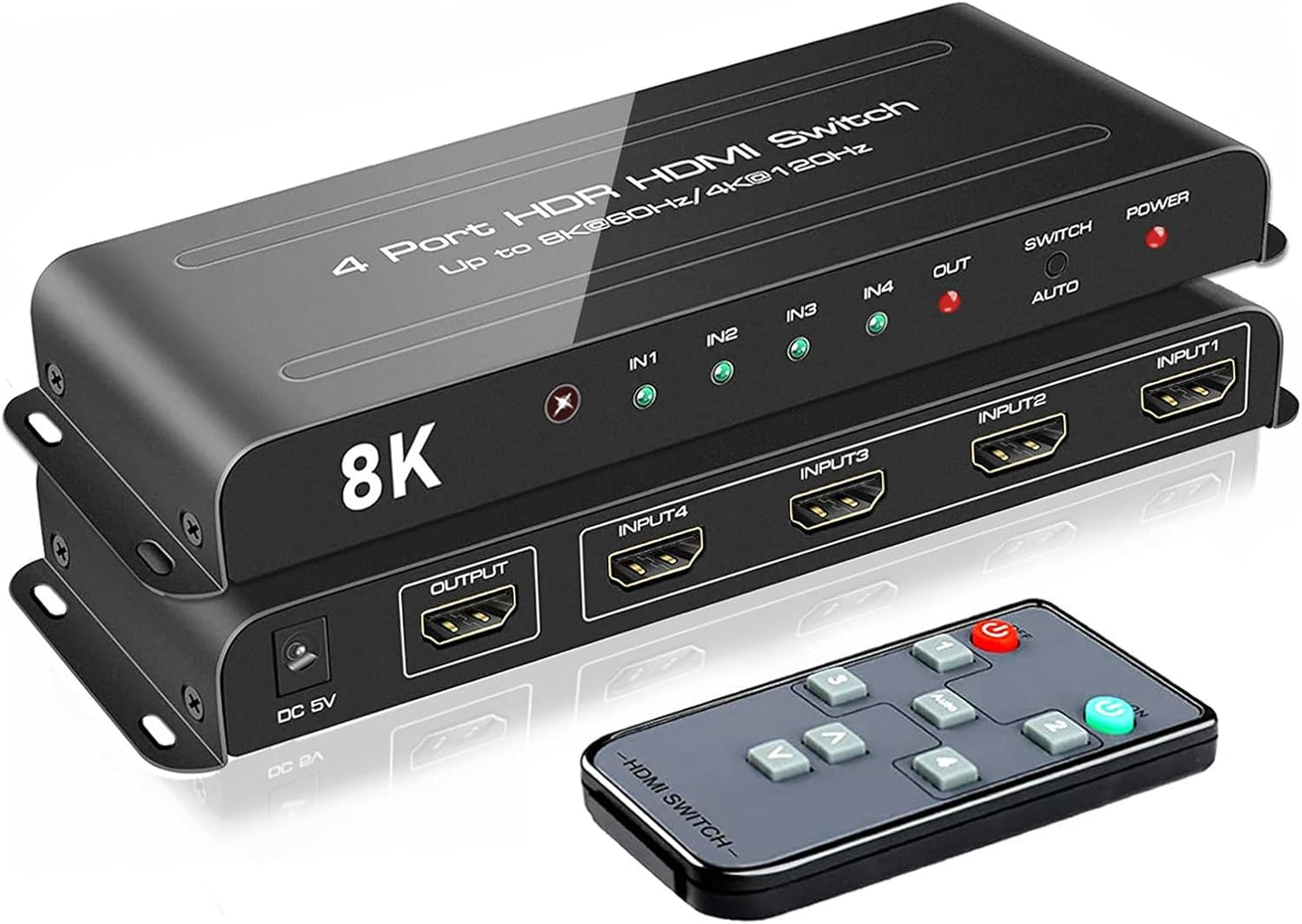 ROOFULL 8K HDMI Switch: Fast 4-in-1 Gaming Hub