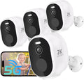 2K Wireless Outdoor Security Cameras 4Pack - Color Night Vision