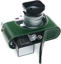 Green Genuine Leather Half Camera Case for Leica M11 - Bottom Open