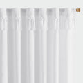 Boho Curtains 90 in Long 2 Panels - Linen Blend Semi Sheer Drapes