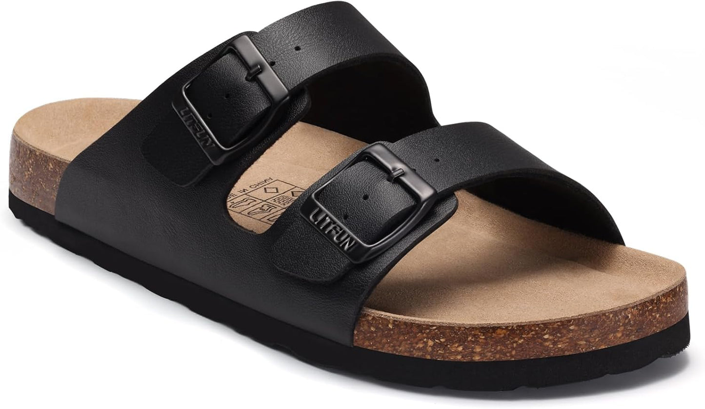 Litfun Women's Cork Footbed Sandal for Summer Comfort and Style