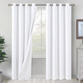 White Blackout Curtains 95 in 2 Panel Set - Full Darkening Insulated