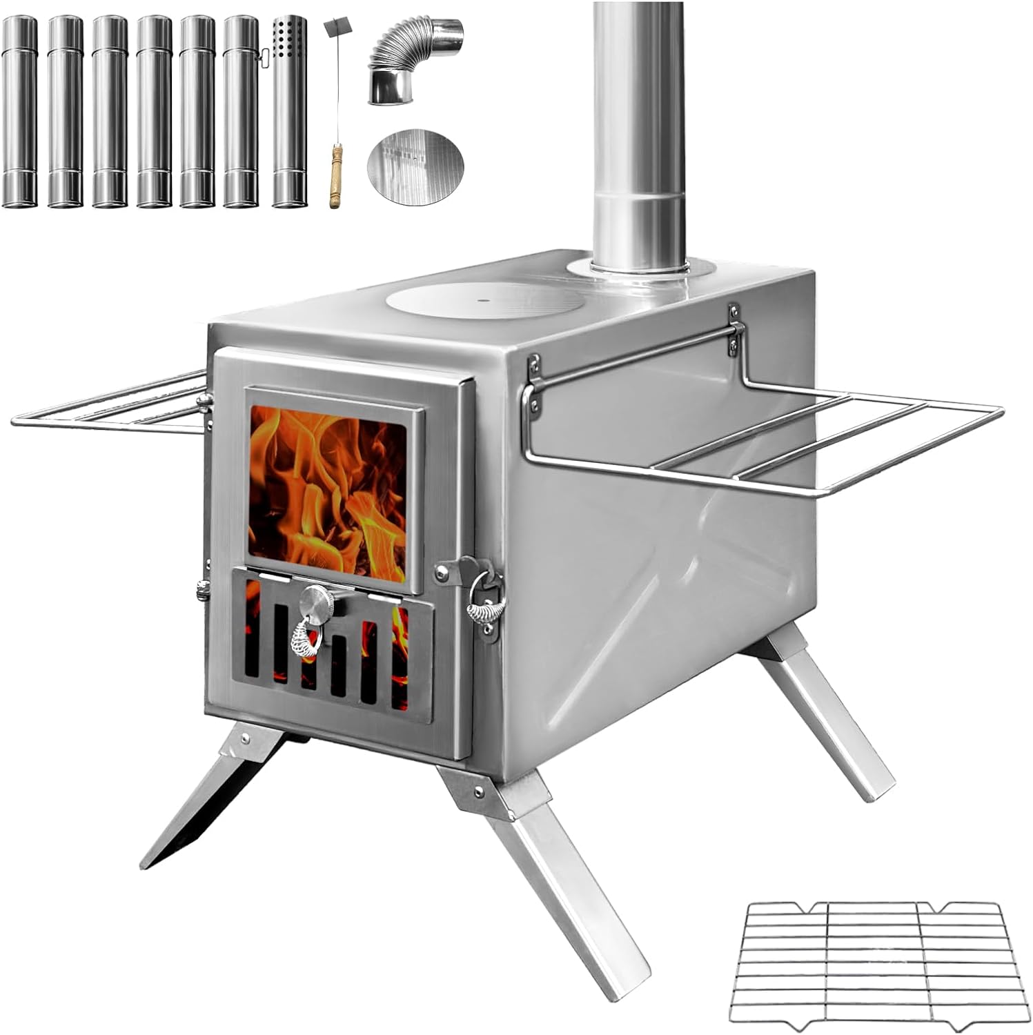 Portable Camping Wood Burning Stove for Outdoor Cooking Needs