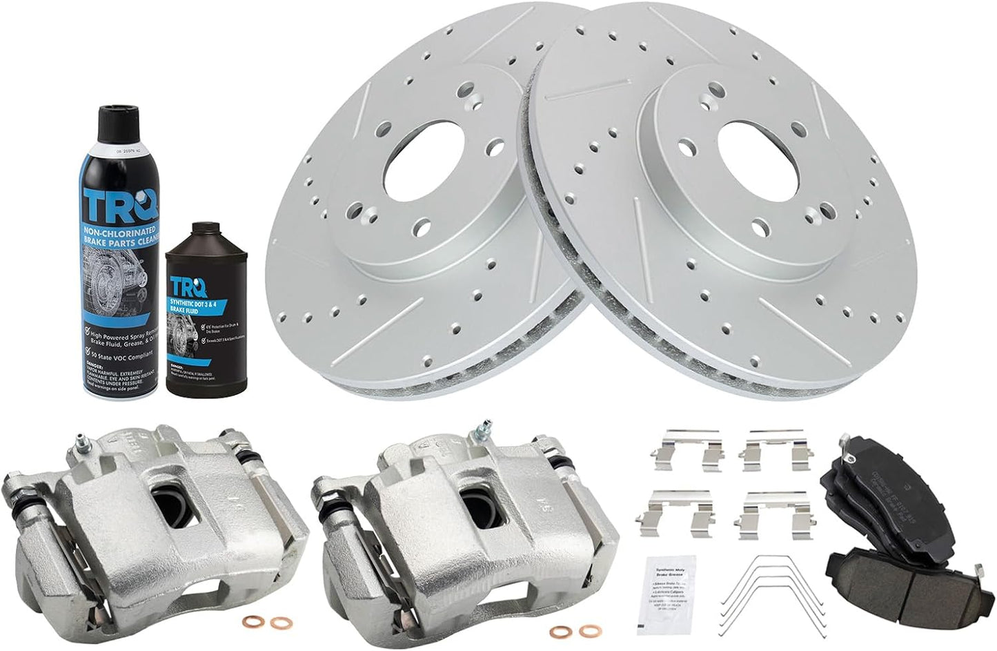 TRQ Front Performance Brake Pad & Rotor Kit for Acura TSX