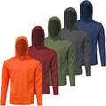 Mens Active Athletic Long Sleeve Hooded T-Shirts 5 Pack - Sun Shoes